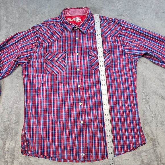 Wrangler 20X Shirt Men's XL Multicolor Plaid Pearl Snap Cowboy Western Rodeo - Picture 7 of 12